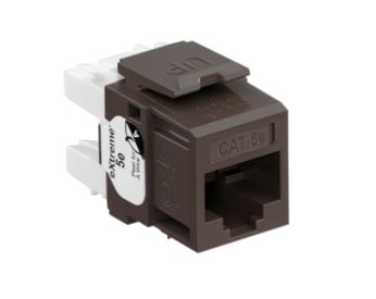 5G110-RB5 Modular Jack, Leviton QuickPort eXtreme, CAT5e+, RJ45, Brown