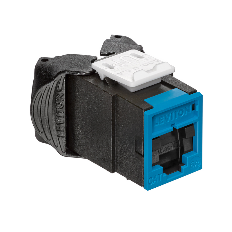 6AUJK-SL6 LEVITON Atlas-X1 UTP Connector, Cat 6A, QuickPort, Blue