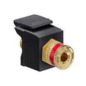 40833-BER LEVITON Binding Post QuickPort Connector, Red Stripe, Black