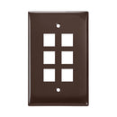 41091-6IN LEVITON Wallplate, QuickPort, Midsize, Single-Gang, 6 Ports, Ivory