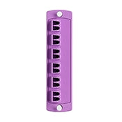 5F100-2PL Coupler Panel, Leviton Opt-X, 6 Duplex LC Ports (12 Fibers), Multi-Mode OM4+