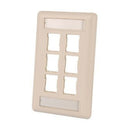OR-403HDJ16-13 Ortronics Faceplate, Clarity High Density, 6 Port - Ivory (MOQ: 20)