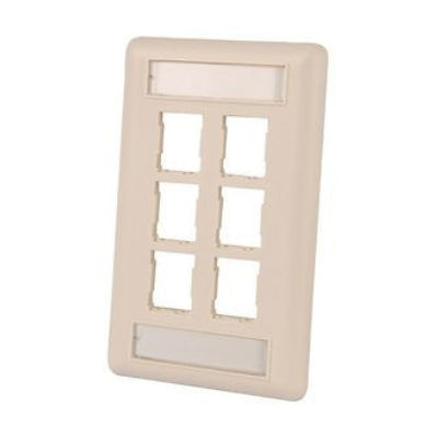 OR-403HDJ16-13 Ortronics Faceplate, Clarity High Density, 6 Port - Ivory (MOQ: 20)