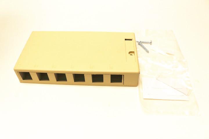 Leviton 41089-6IP QuickPort Surface Mount Box, Ivory, 6 Port